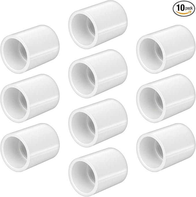 LESSO 10 Pack 1" PVC Coupling, 2 Way 1 inch PVC Fittings, SCH40 White | PVC by LESSO