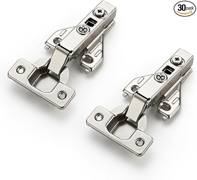 Ravinte Full Overlay Cabinet Door Hinges, 105 Degree, 30 Packs 15 Pair | Satin by Ravinte