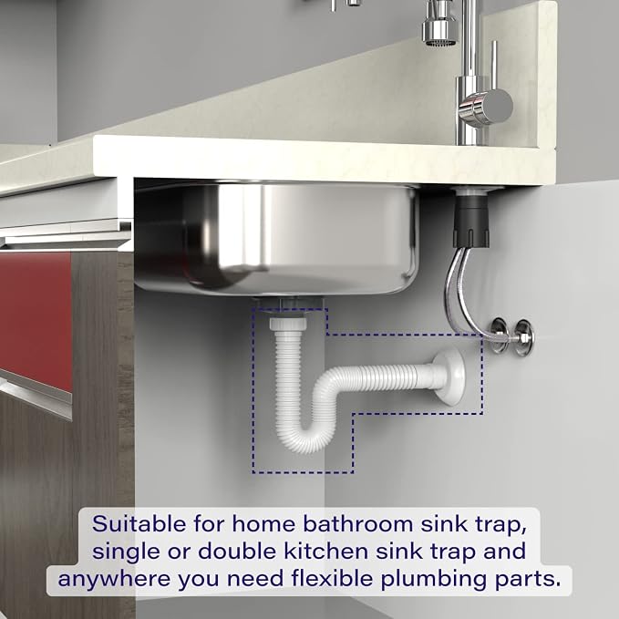 Flexible P-Trap for 1-1/2" Drain Pipes - Image 2