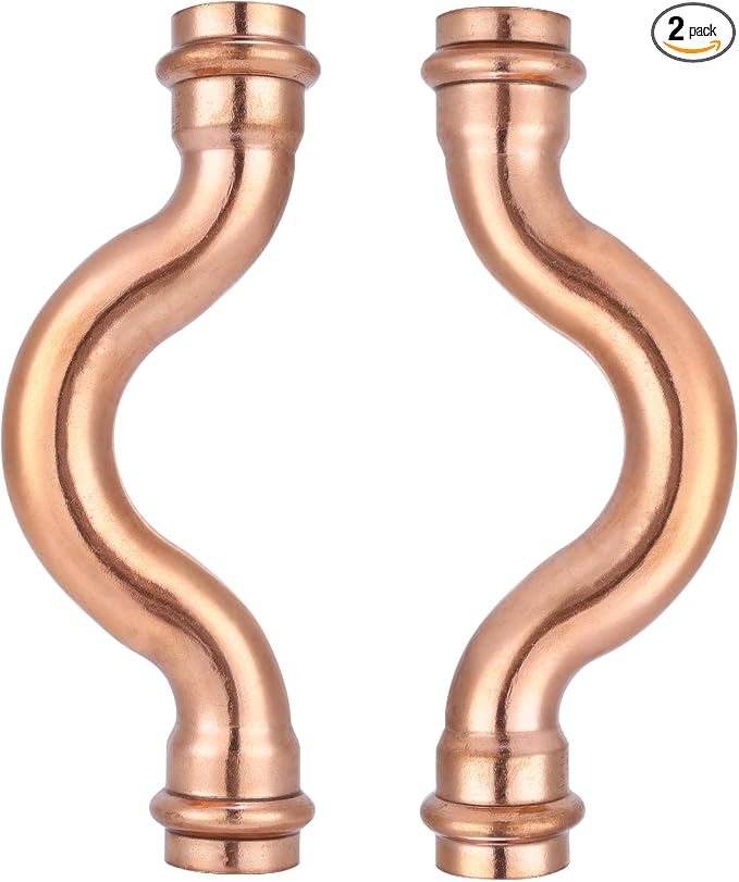 3/4" Copper Press Cross-Over Fitting – Offset Copper Press Connector by YVSKMPlumbingSolutions