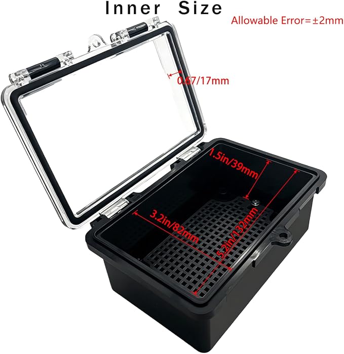 Junction Box, Hinged Black Clear Cover IP67 Waterproof ABS Project Box - Image 3