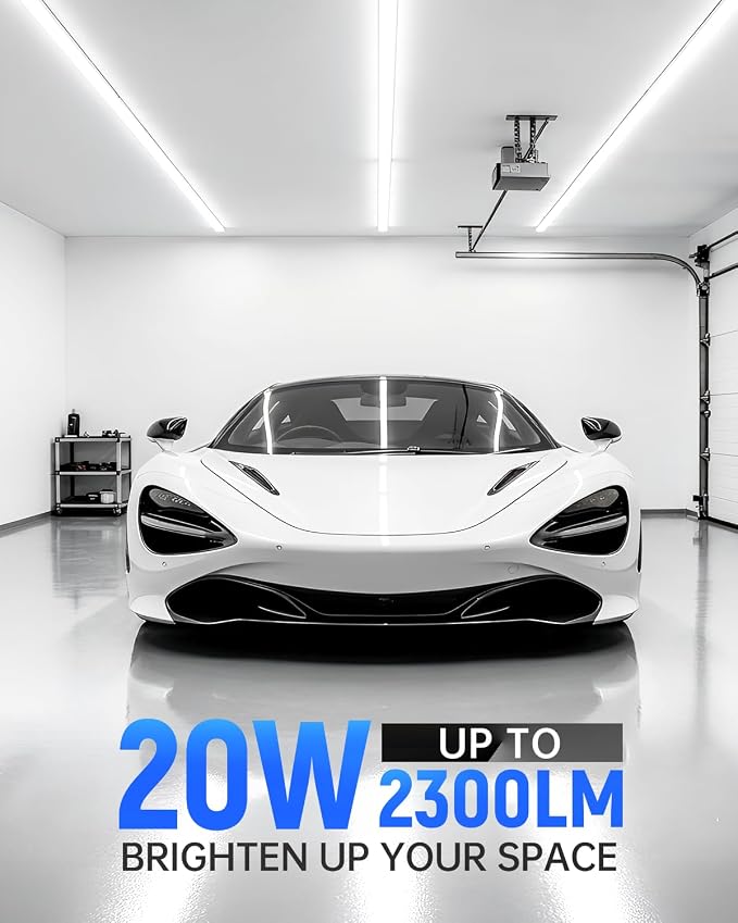 4FT T5 LED Shop Light, 2300LM Linkable LED Integrated Fixture, Garage Ceiling - Image 2