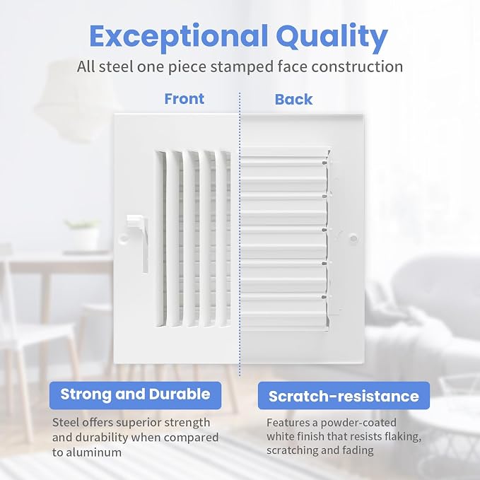 6 x 6 Inch Air Vent Covers for Wall or Ceiling - Image 3