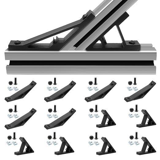 12 pcs Black 2020 45/135 Degree Angle Corner Bracket 2020 Extrusion Hardware by SeekLiny