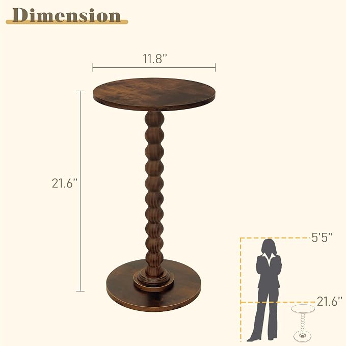 Fultyle Round Side Table, Small Drink Table - Image 3