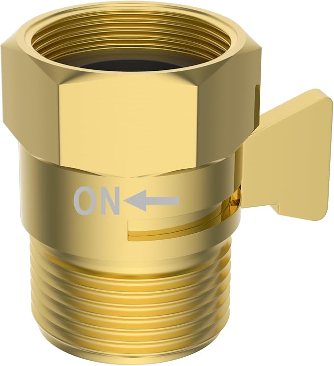 Hibbent All Metal 1 Pack Shower Head Flow Control Valve, G1/2 Brass Shut-off by Hibbent