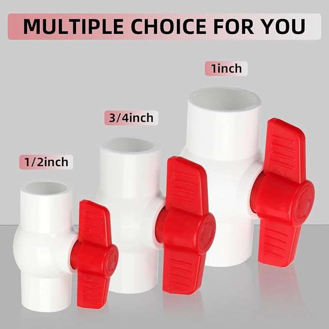 3/4'' PVC Ball Valves, PVC Valves 3/4 inch, Water Shut Off Valves, PVC Ball - Image 5