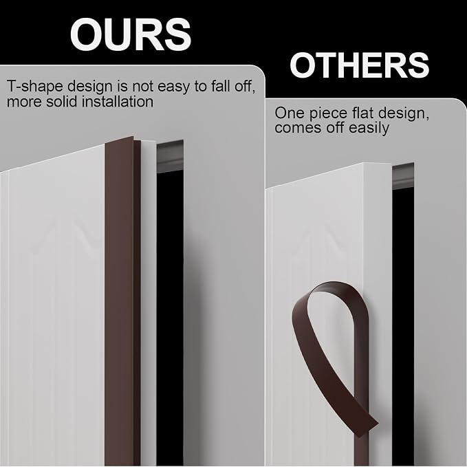 Elvone T-Shaped Weather Stripping Seal, 1.97 in x 20 ft | Flexible door seal - Image 5