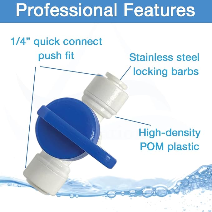 Speed Fit 1/4 or 3/8 Inch Shut Off Valve, Push to Connect Plastic Plumbing - Image 2