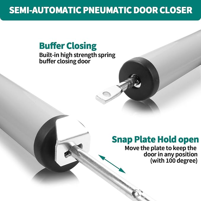 Screen and Storm Door Closer Kit, Heavy Duty Pneumatic Screen and Storm Door - Image 4