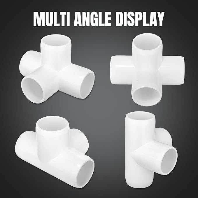 20 Pack 4 Way PVC Fittings 1/2 Inch, Furniture Grade Pipe Elbow Connector - Image 5