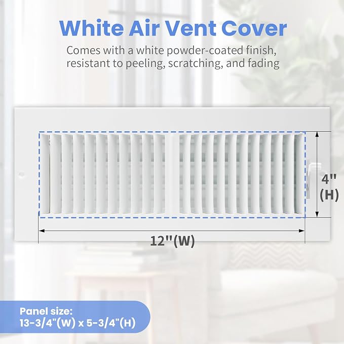 12 x 4 Inch Air Vent Covers for Wall or Ceiling - Image 2