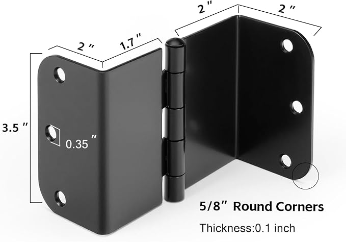 12 Pack Offset Hinges Matte Black 3.5 Inch - Image 2