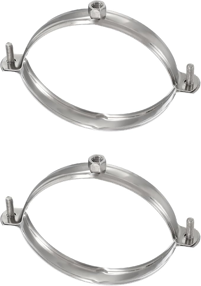 HARFINGTON 2pcs 201 Stainless Steel 4.3"/110mm Split Ring Pipe Hanger Pipe by HARFINGTON