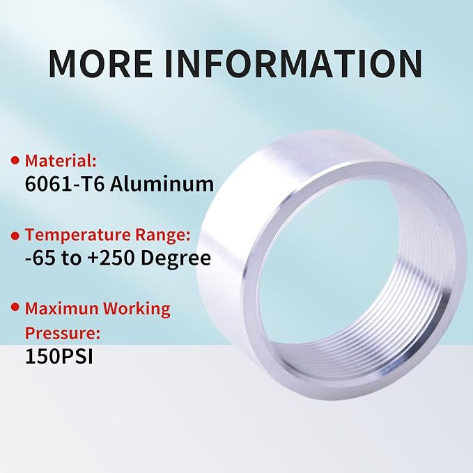 Aluminum 2 Inch NPT Female Thread Weld On Pipe Fitting Bung 2" NPT Female Pipe - Image 3