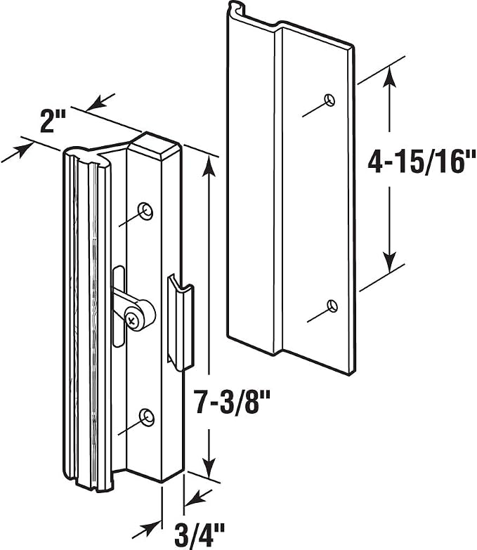 Prime-Line MP1006 Sliding Glass Door Handle Set, Aluminum | Clamp Style - Image 2