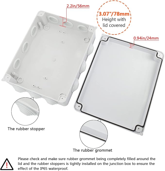 Junction Box, ABS Plastic IP65 Waterproof and Dustproof, Universal Electrical - Image 4