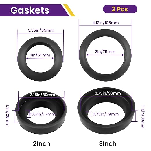 2 Pcs Universal Toilet Tank to Bowl Gaskets Kit, Stainless Steel Toilet Tank - Image 3
