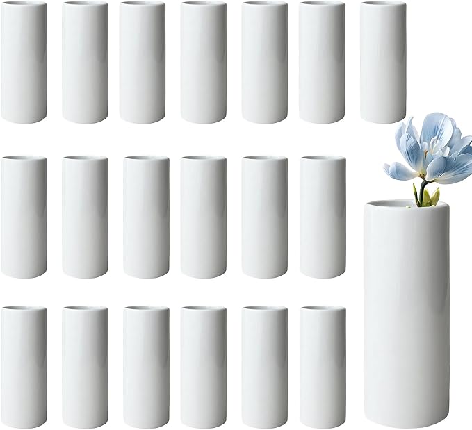 Modern White Ceramic Vase Set of 20 by LIZOFER