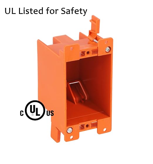 CLOUDY BAY Single Gang Electrical Outlet Box, 14 Cubic Inch Junction Box - Image 6