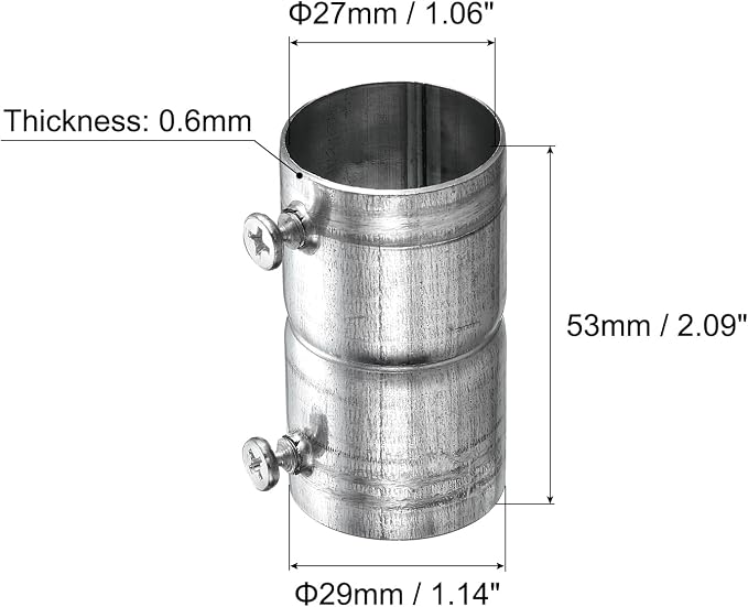 uxcell EMT Coupling, 27mm EMT Set Screw Coupling Conduit Fittings 53mm Length - Image 2