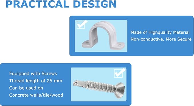 10 Set PVC Pipe Strap Clamps, SCH 3/4 in | Pvc Pipe Strap Clips, Two Hole - Image 7