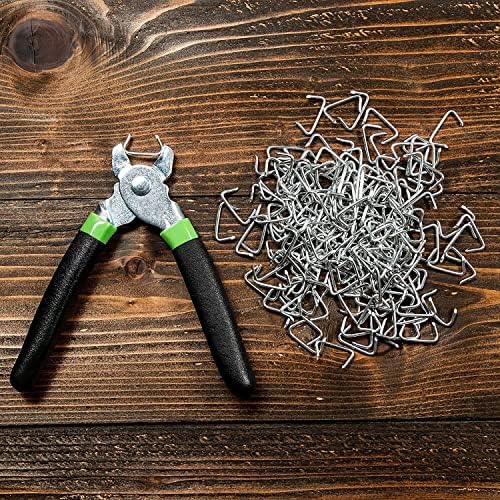 Hog Ring Pliers Kit 200 pc 3/4" Galvanized Hog Rings - Image 3