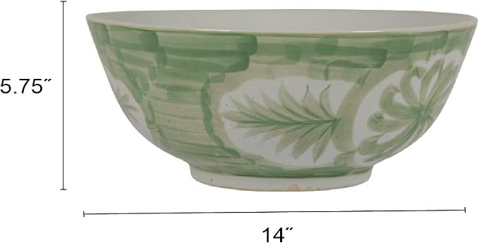 Creative Co-Op Hand-Painted Stoneware Bowl - Image 2