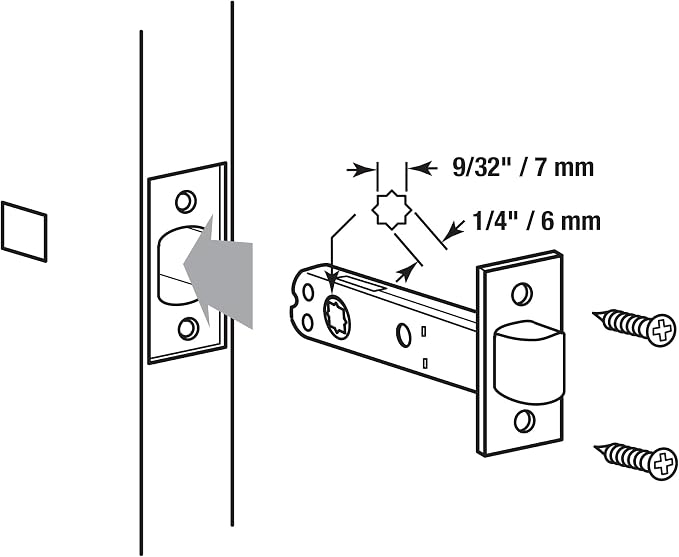 Prime-Line E 2281 Passage Door Latch, 9/32 In. and 1/4 In. Square Drive - Image 3