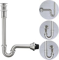 RANDOM Brass P Trap with Pop Up Drain Stopper Kit Without Overflow, Brushed by RANDOM