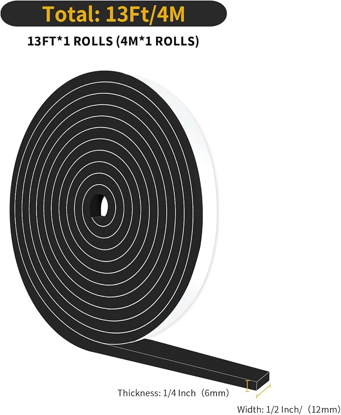 Weather Stripping, High Density CR, 1/2 in x 1/4 in x 13Ft | Weather Stripping - Image 2