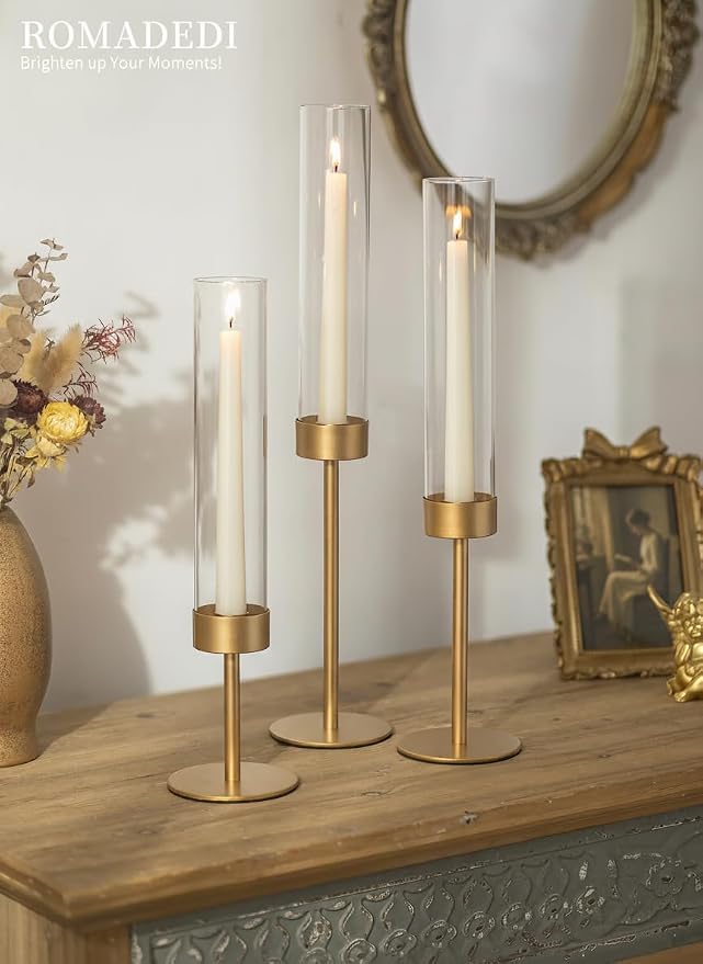 Romadedi Glass Hurricane Candle Holders - Image 2