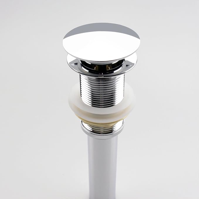 Bathroom Sink Pop Up Drain Without Overflow, Large Cap, Polished Chrome - Image 3