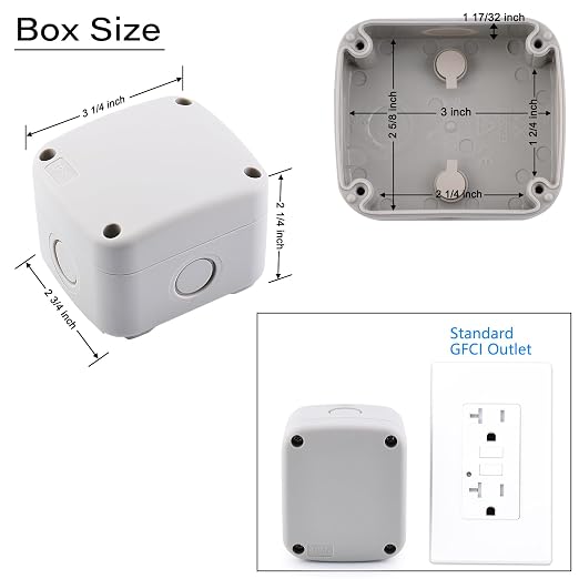 White ABS Project Box, IP66 Weatherproof PVC Plastic Enclosure Box | 3.3 x 2.8 - Image 7