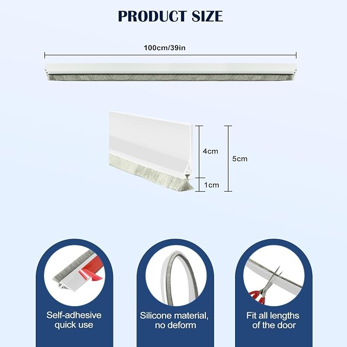 Door Sweep for Bottom of Door: Self-Adhesive Door Draft Stopper | Triangular - Image 4