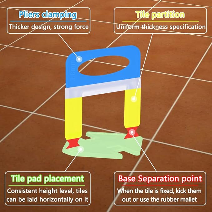 2000 PCS Tile Leveling System Spacers Clips 1/8'' | 2000-Piece Tiles Leveler - Image 4
