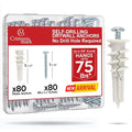 120Pcs #8 Self Drilling Drywall Anchors and Screws Kit | #8 x 1-1/4" Superb by CrimsonMark