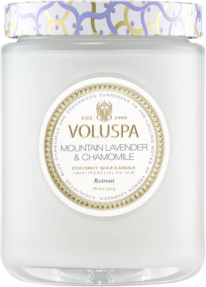 Voluspa Mountain Lavender Chamomile Candle Jar, 18 oz | Coconut Wax Blend by Voluspa