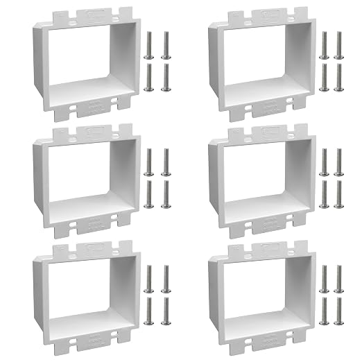 2-Gang BE2 Non-Metallic Electrical Power Outlet Box Extender, 6 Pack | ETL by XGGYA