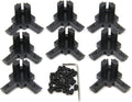 8PCS Black 3-Way End Corner Bracket Connector by Befenybay