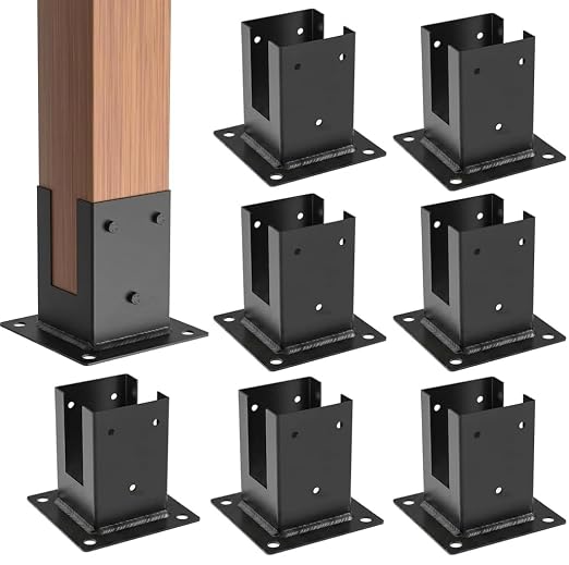 4×4 Post Base 8Pcs, Inner Size 3.58"x3.58" Post Brackets, Heavy Duty by ORIGLE
