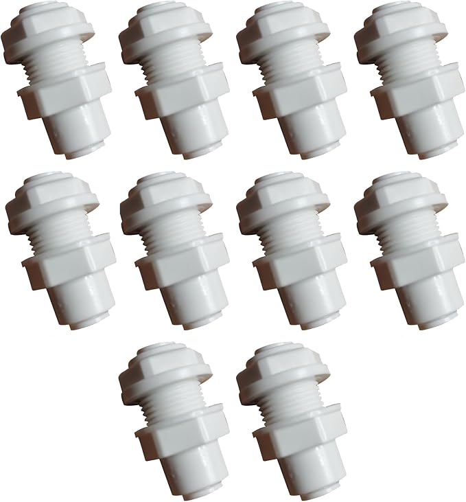Food-Grade Quick Connector Push-In Tube Fitting, 1/4" Bulkhead Connector Equal by YZMSZ