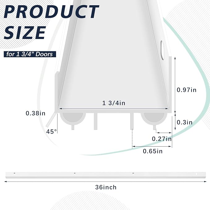 Lineshading 4 Sets Door Sweep Plastic PVC 1 3/4" x 36" Slide on Bottom Exterior - Image 2
