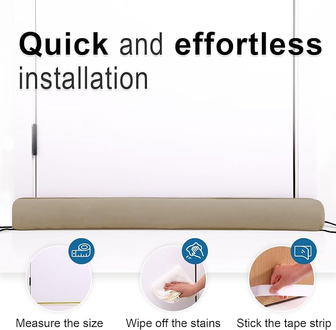 34 Inch Door Draft Stopper, Blocks Hot Cold Air - Image 5