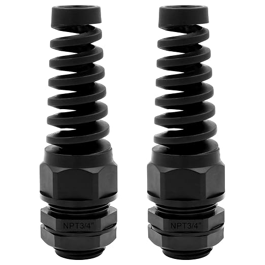 Strain Relief Cord Connector, LISTENJIALE 2Pcs NPT 3/4" Waterproof Cable Gland by LISTENJIALE