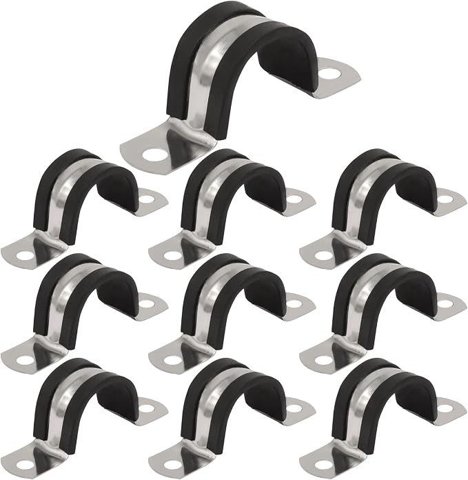 BokWin 1 Inch Stainless Steel Rigid Pipe Strap, 2 Holes U Bracket, Cable Clamp - Image 5