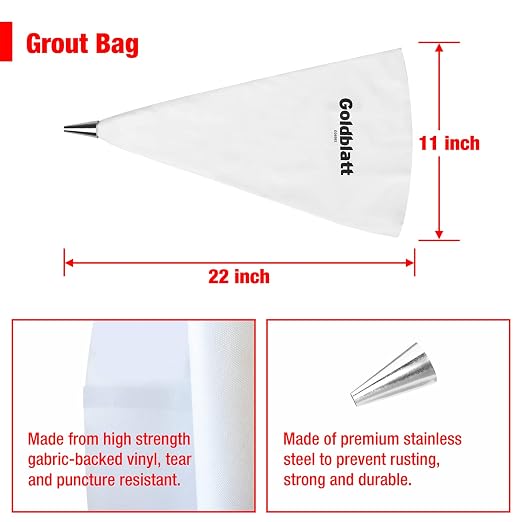 Goldblatt 4 Pieces Masonry Grout Mortar Bag Set - Image 2