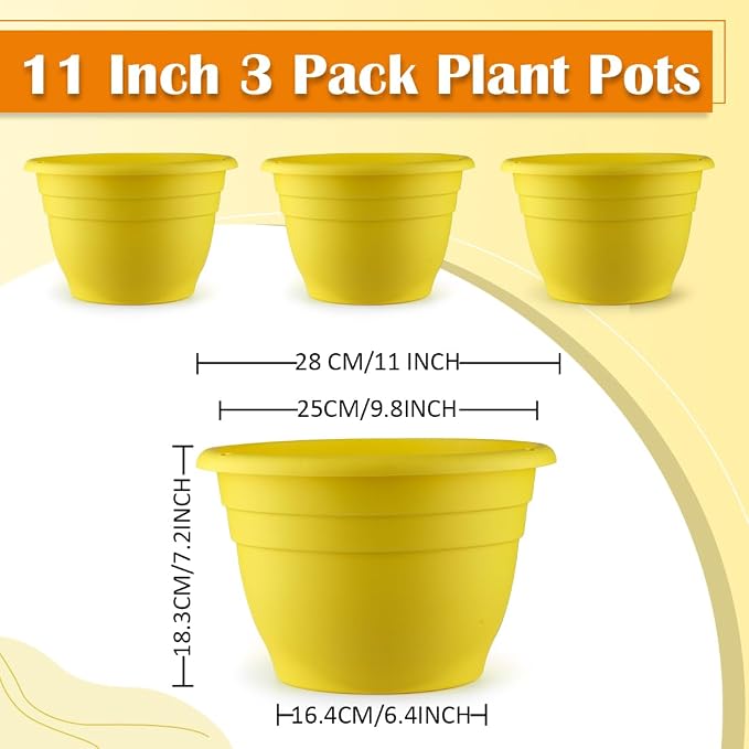 RooTrimmer 3 Pack 11 Inch Plant Pots - Image 5