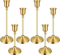 6PCS Brass Gold Taper Candle Holders Set, Vintage Candlestick Holders | Tall by Ovveroche