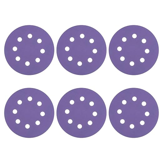 HARFINGTON 10Pcs 5Inch Sanding Disc 8 Hole 3000Grit Purple Aluminum Oxide | by HARFINGTON
